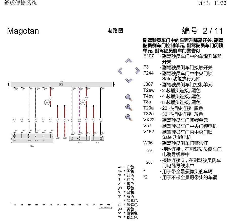 一汽大众2020 迈腾B8 电路图 舒适便捷系统 电路图