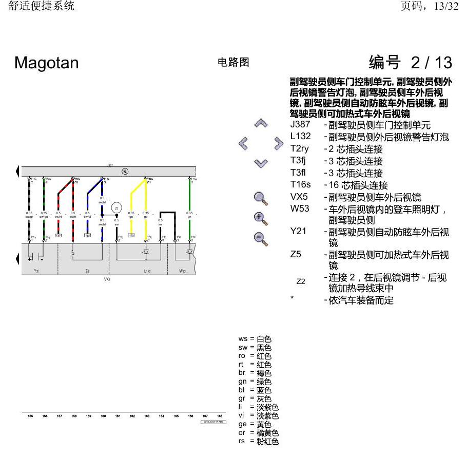 一汽大众2020 迈腾B8 电路图 舒适便捷系统 电路图