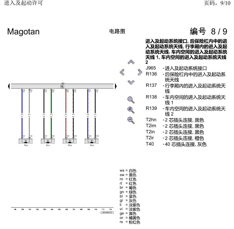 一汽大众2020 迈腾B8 电路图 进入及起动许可 电路图