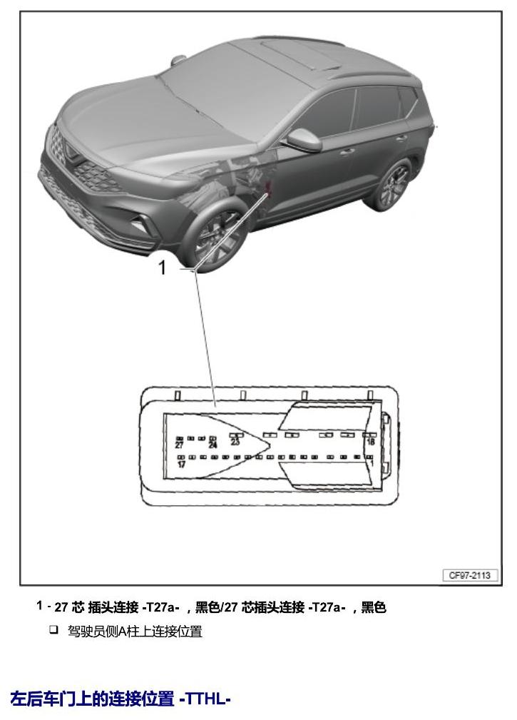 一汽大众3321 Jetta VS5 安装位置 插头 电路图