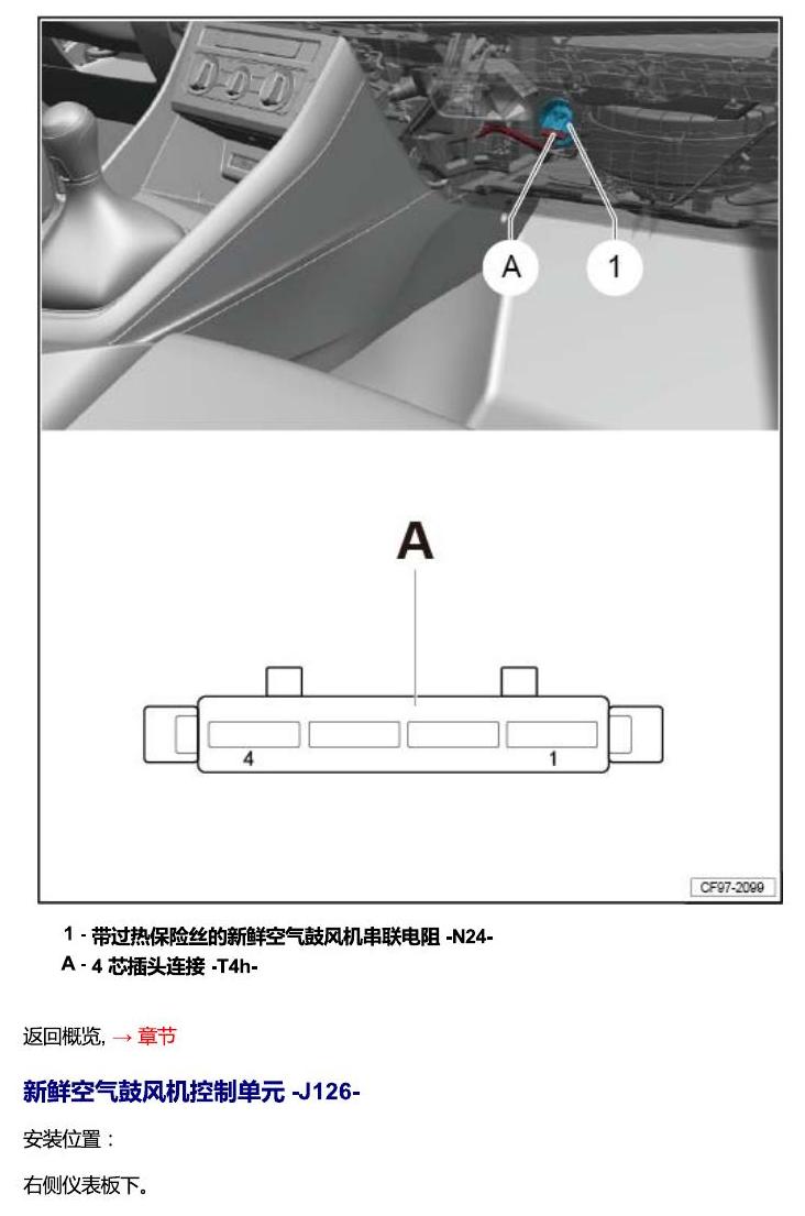一汽大众3321 Jetta VS5 安装位置 汽车中部的控制单元 电路图