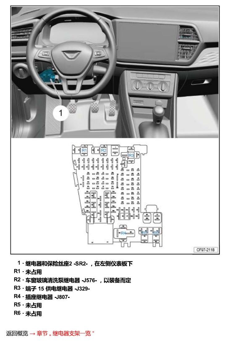 一汽大众3321 Jetta VS5 安装位置 继电器 电路图