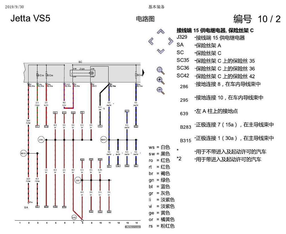 一汽大众3321 Jetta VS5 电路图 基本装备 电路图