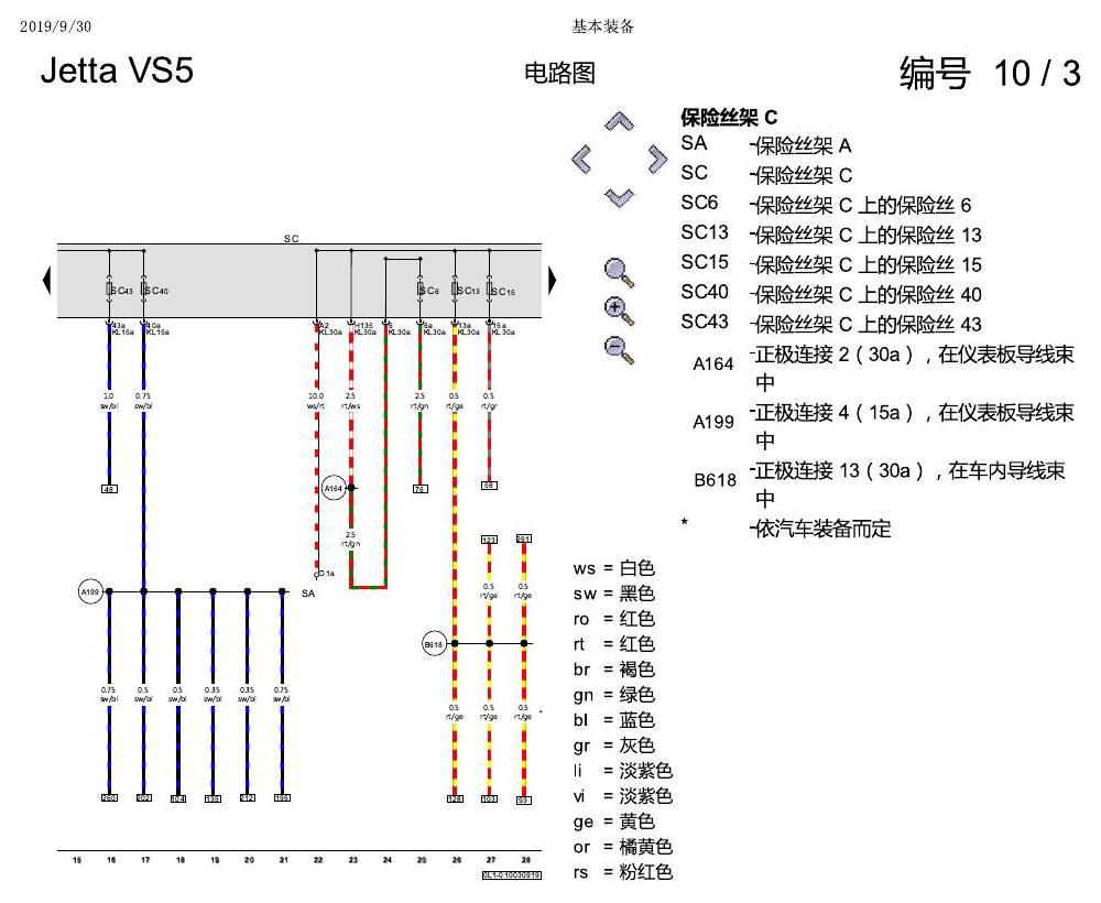 一汽大众3321 Jetta VS5 电路图 基本装备 电路图