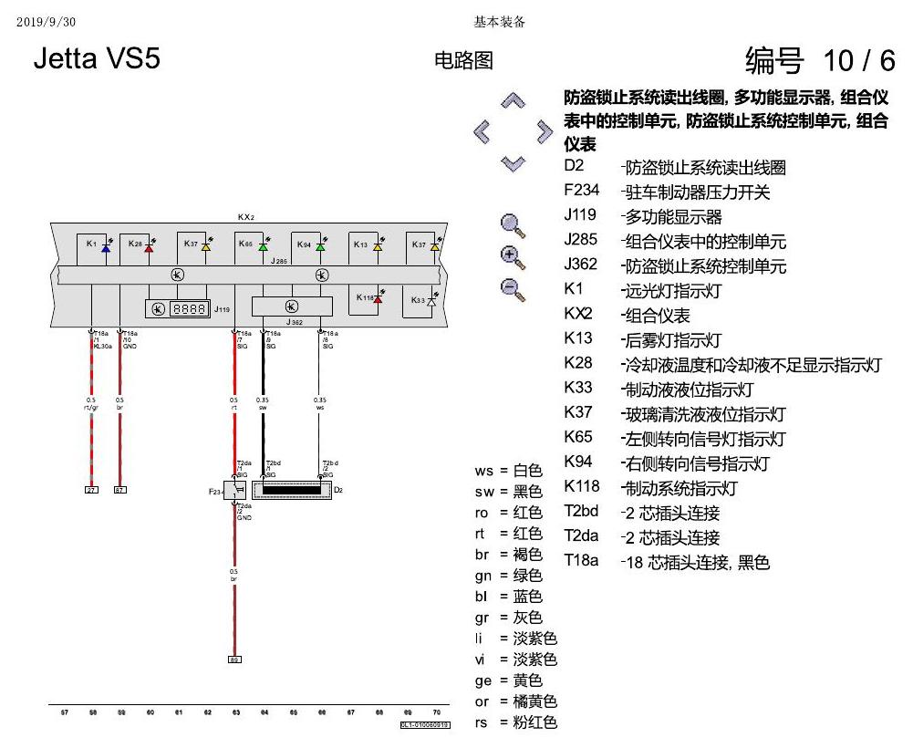 一汽大众3321 Jetta VS5 电路图 基本装备 电路图