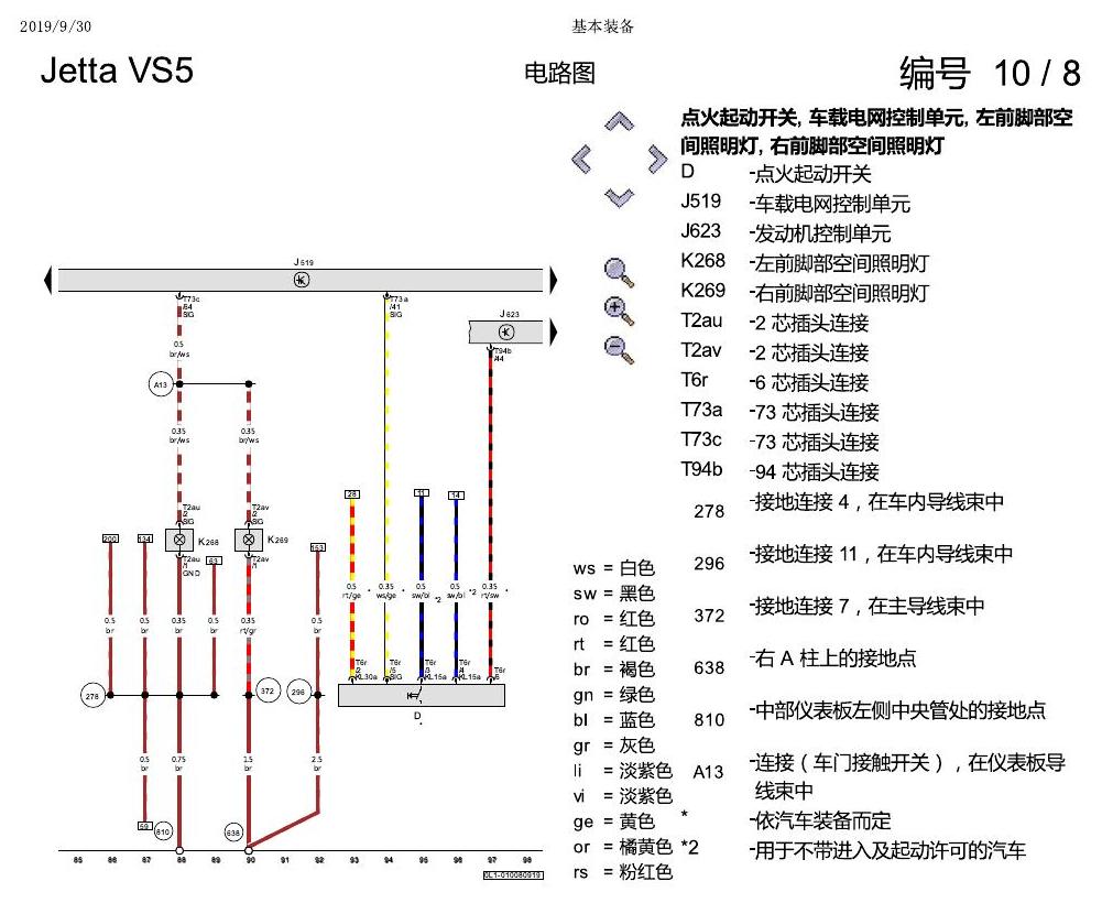 一汽大众3321 Jetta VS5 电路图 基本装备 电路图
