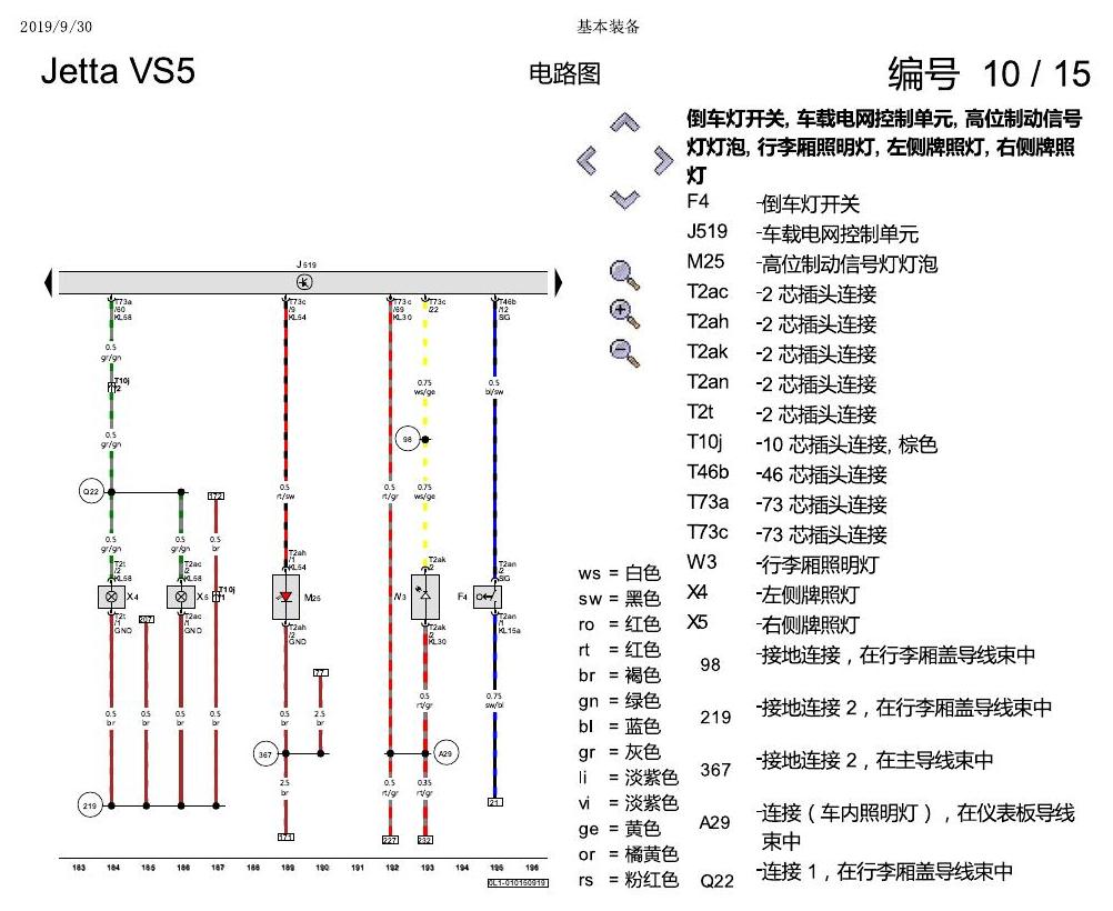 一汽大众3321 Jetta VS5 电路图 基本装备 电路图