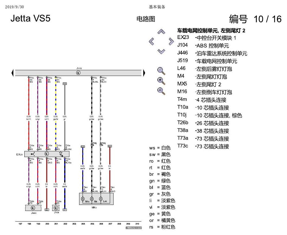 一汽大众3321 Jetta VS5 电路图 基本装备 电路图
