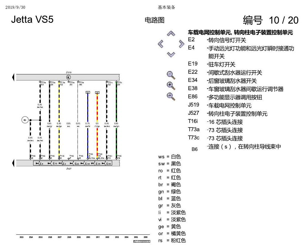 一汽大众3321 Jetta VS5 电路图 基本装备 电路图