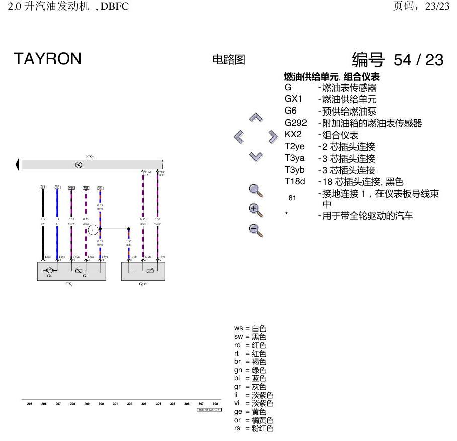 一汽大众3321 探岳 2.0 DBFC发动机 电路图