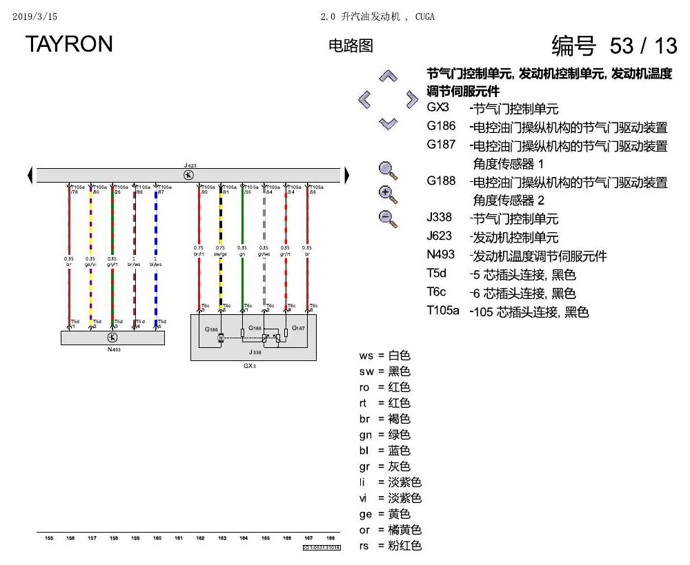 一汽大众3321 探岳 2.0 升汽油发动机 , CUGA 电路图