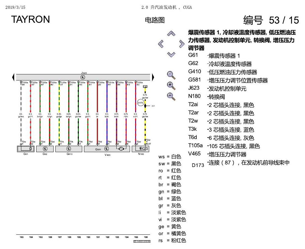 一汽大众3321 探岳 2.0 升汽油发动机 , CUGA 电路图