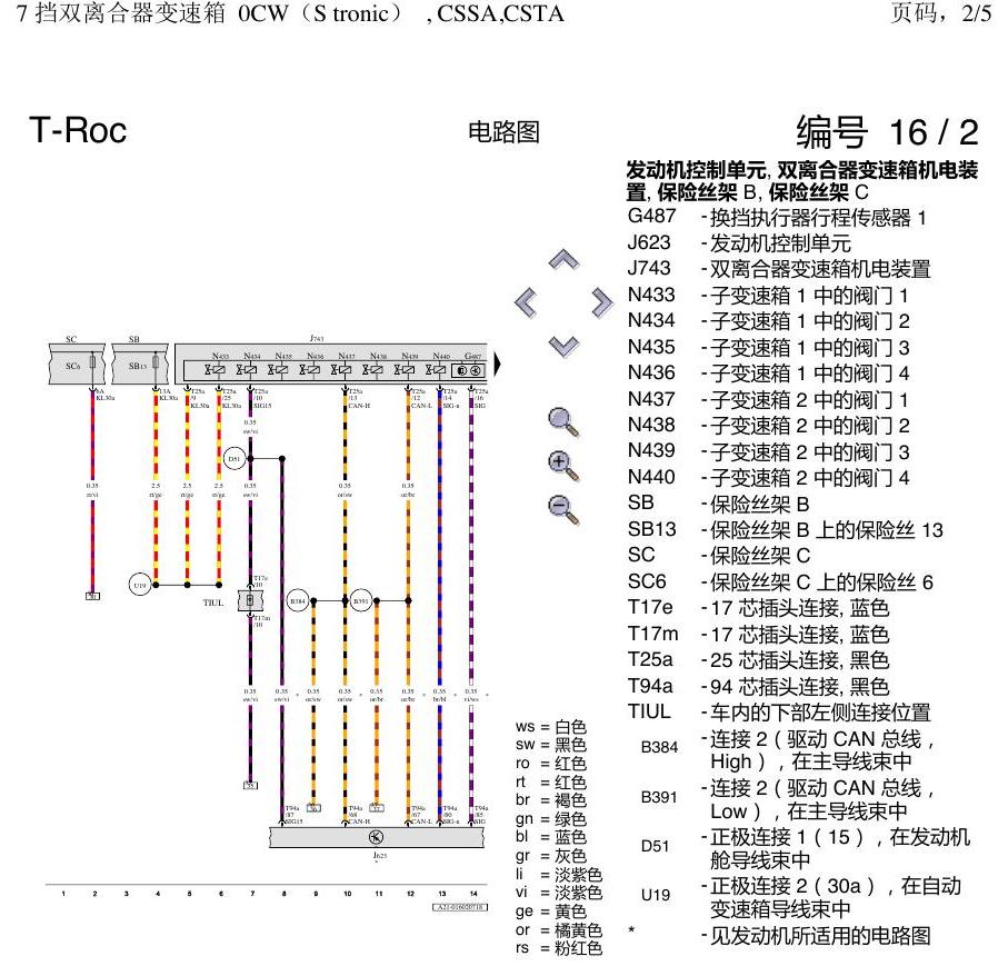 一汽大众3321 探戈 0CW DSG 电路图