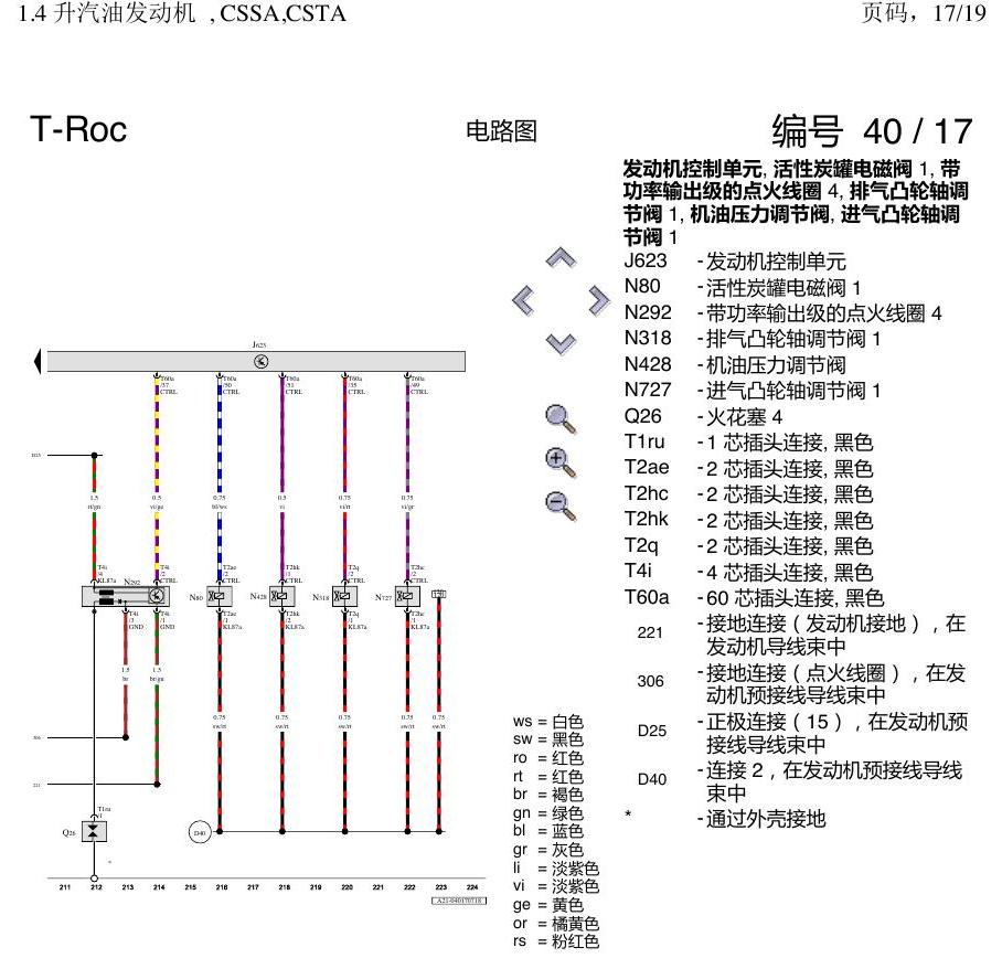 一汽大众3321 探戈 1.4 CSSA 发动机 电路图