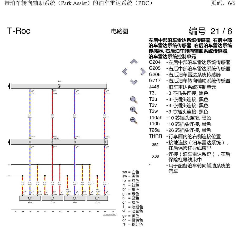 一汽大众3321 探戈 PDC 电路图