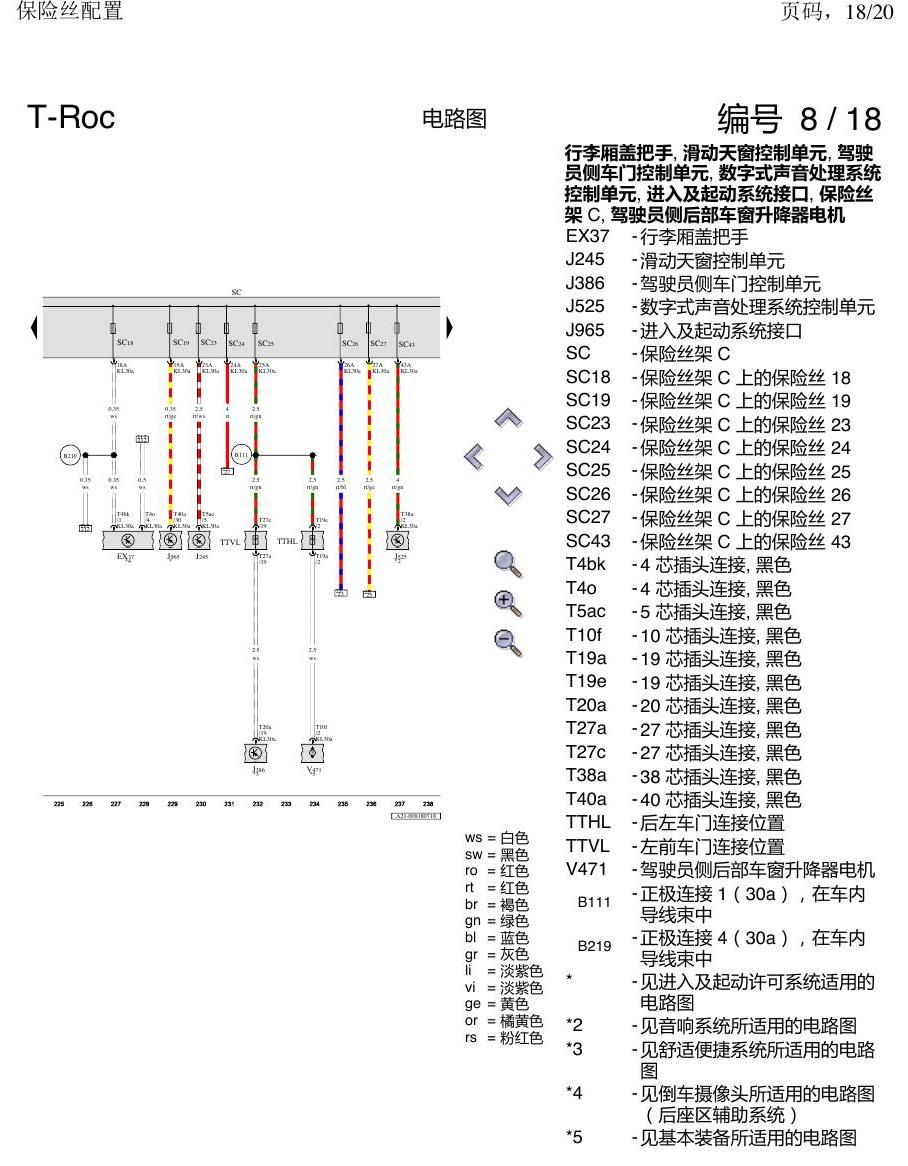 一汽大众3321 探戈 保险丝配置 电路图