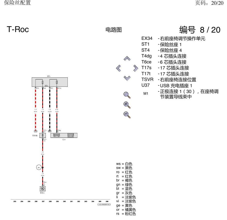一汽大众3321 探戈 保险丝配置 电路图