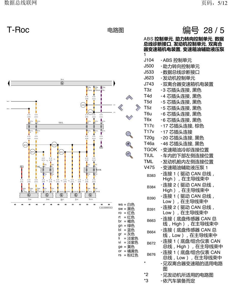 一汽大众3321 探戈 数据总线联网 电路图