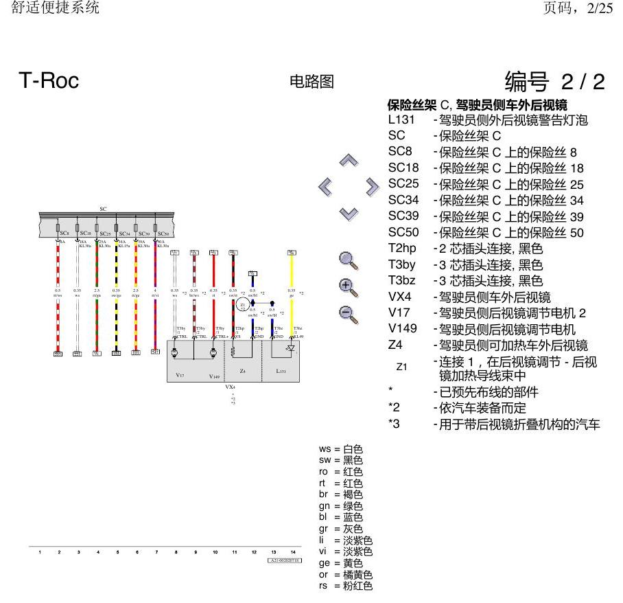 一汽大众3321 探戈 舒适便捷系统 电路图
