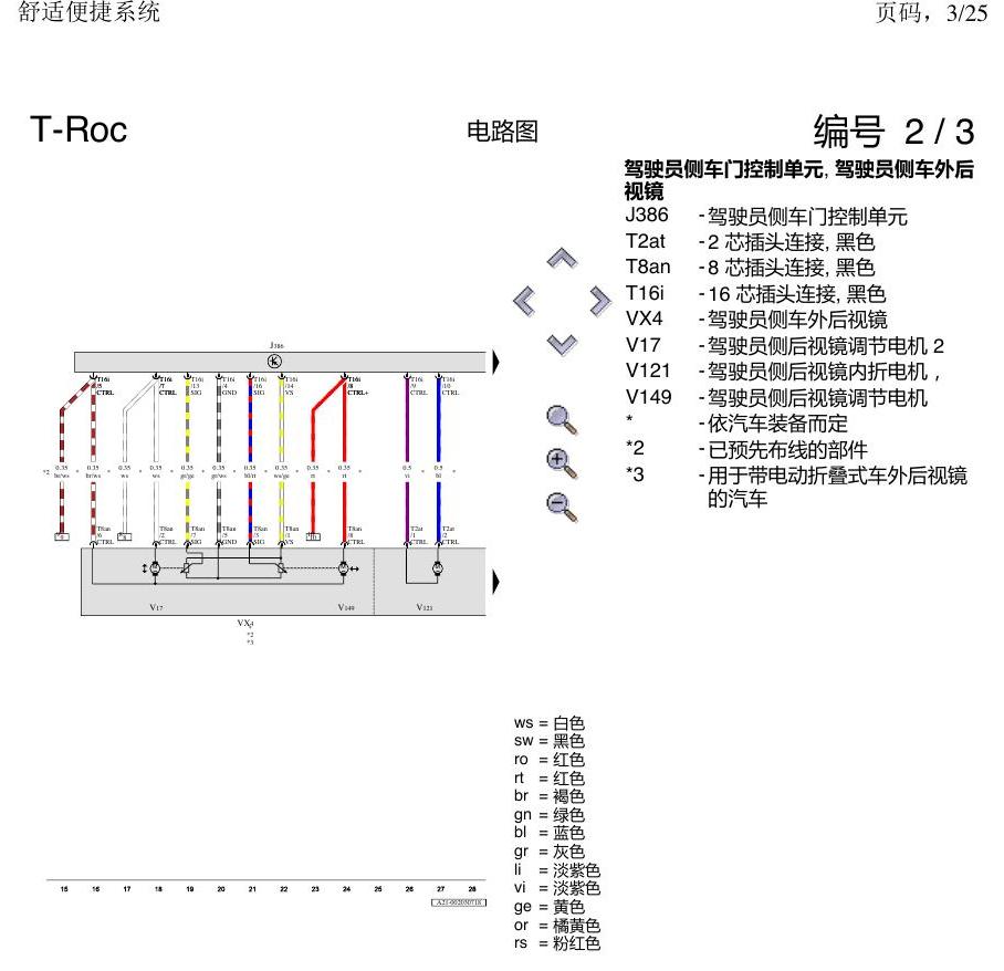 一汽大众3321 探戈 舒适便捷系统 电路图