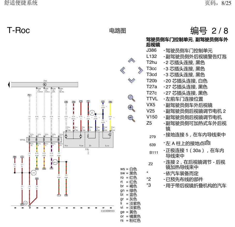 一汽大众3321 探戈 舒适便捷系统 电路图