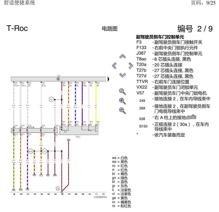 一汽大众3321 探戈 舒适便捷系统 电路图