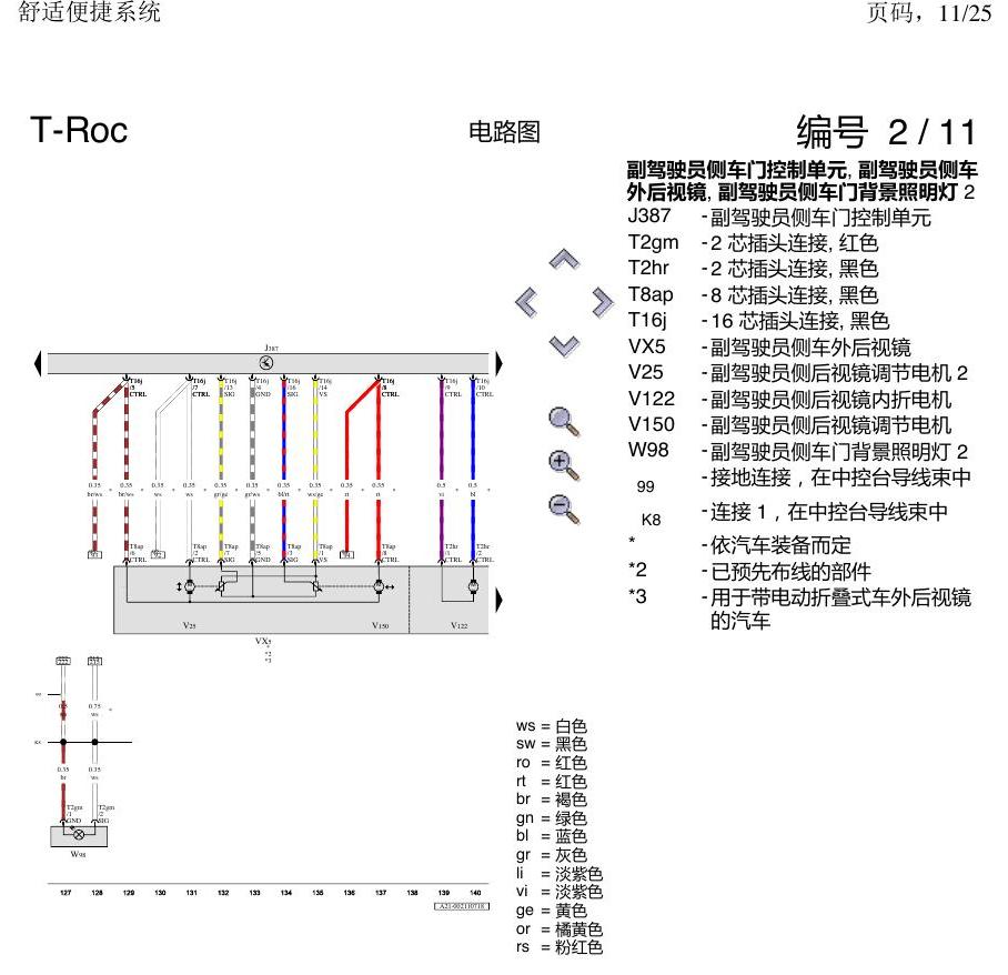 一汽大众3321 探戈 舒适便捷系统 电路图