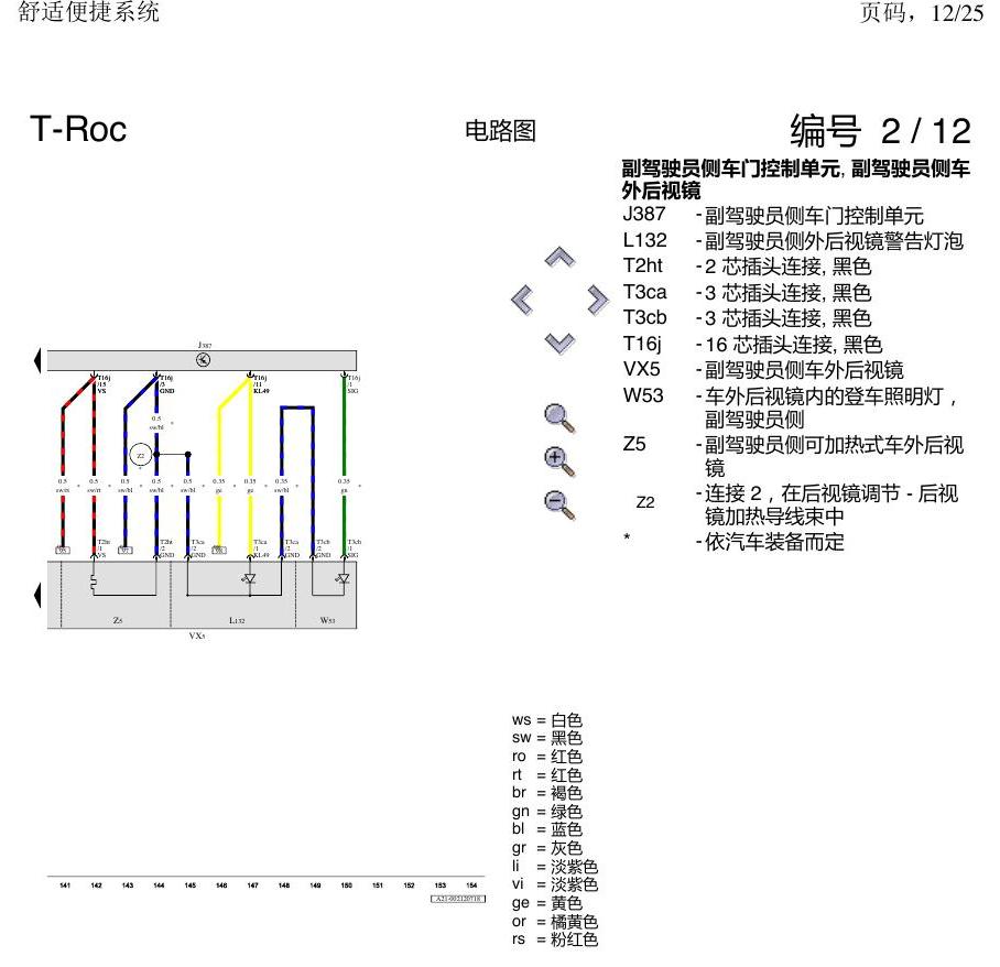 一汽大众3321 探戈 舒适便捷系统 电路图