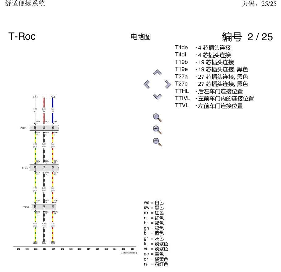 一汽大众3321 探戈 舒适便捷系统 电路图