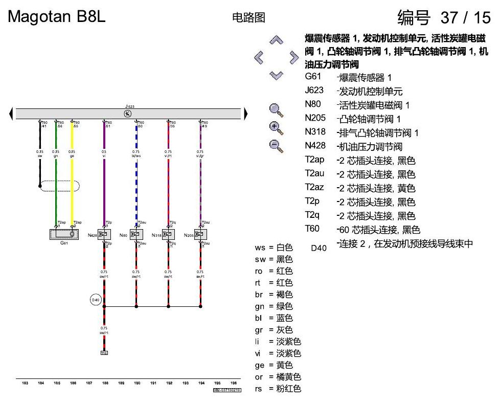一汽大众3321 迈腾 B8 1.4 发动机 CSSA 电路图
