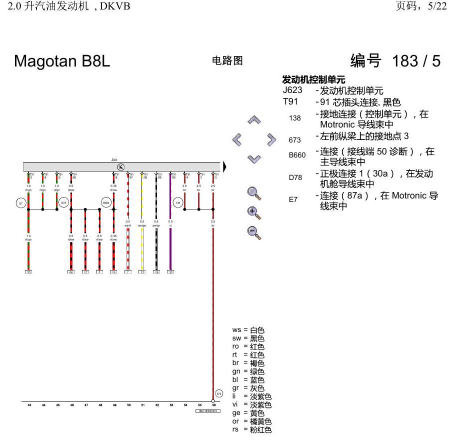 一汽大众3321 迈腾 B8 2.0 升汽油发动机 , DKVB 电路图