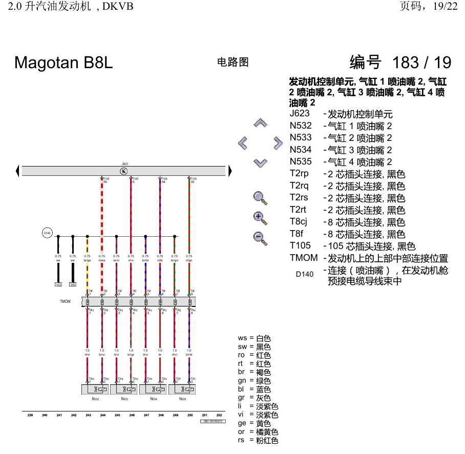 一汽大众3321 迈腾 B8 2.0 升汽油发动机 , DKVB 电路图