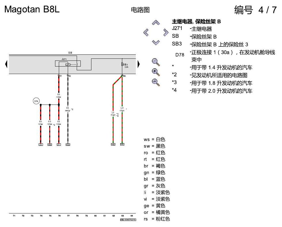 一汽大众3321 迈腾 B8 保险丝配置 电路图