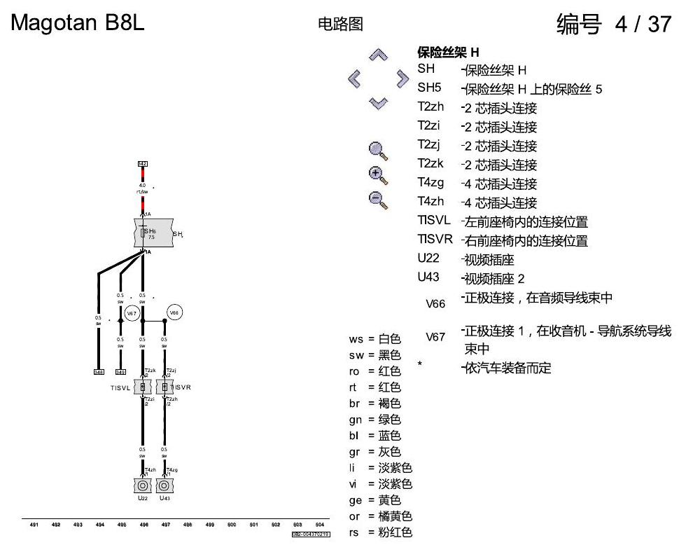 一汽大众3321 迈腾 B8 保险丝配置 电路图