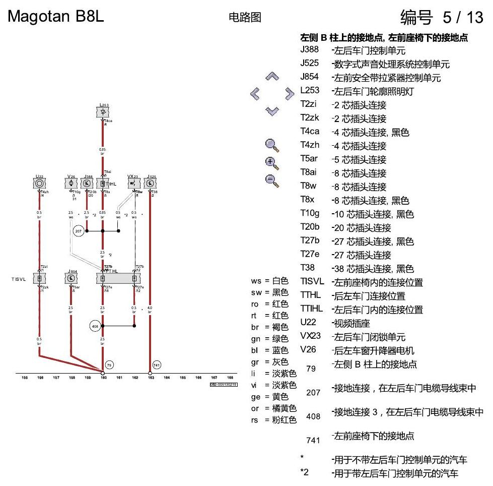 一汽大众3321 迈腾 B8 接地设计 电路图