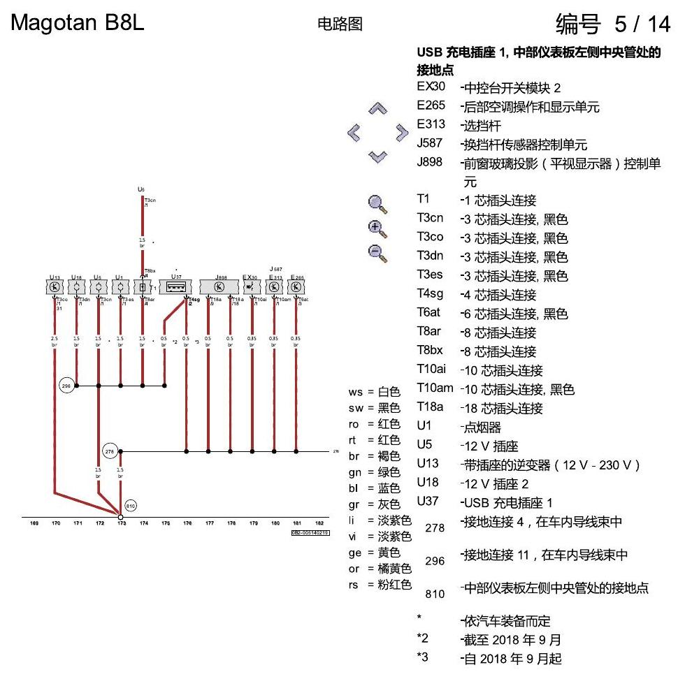 一汽大众3321 迈腾 B8 接地设计 电路图