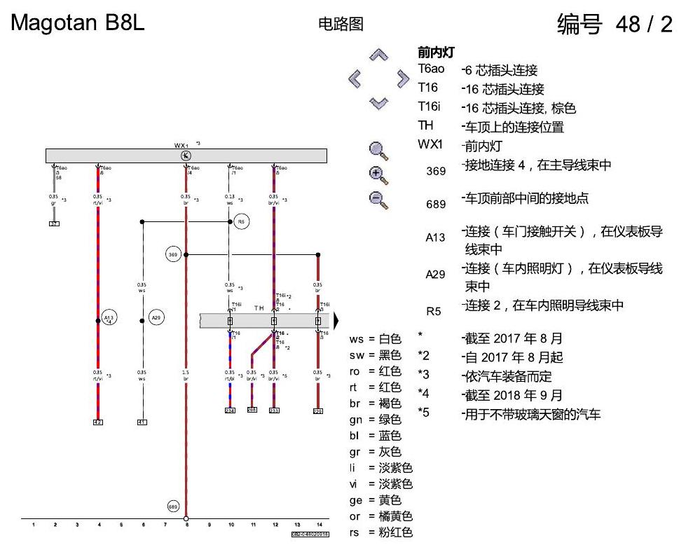 一汽大众3321 迈腾 B8 氛围灯 KA0 KA2 电路图