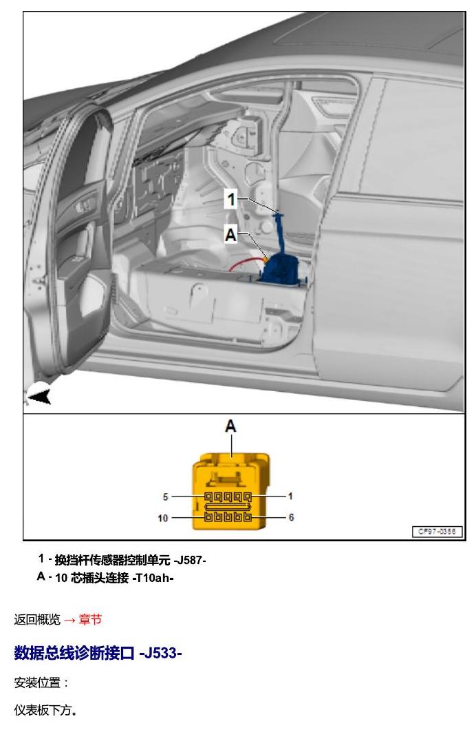 一汽大众3321 迈腾 B8 汽车中部的控制单元 电路图