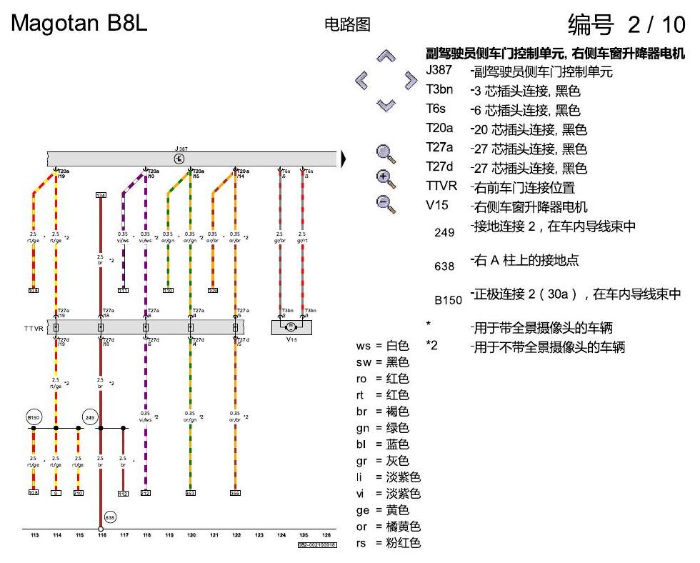 一汽大众3321 迈腾 B8 舒适便捷系统 电路图