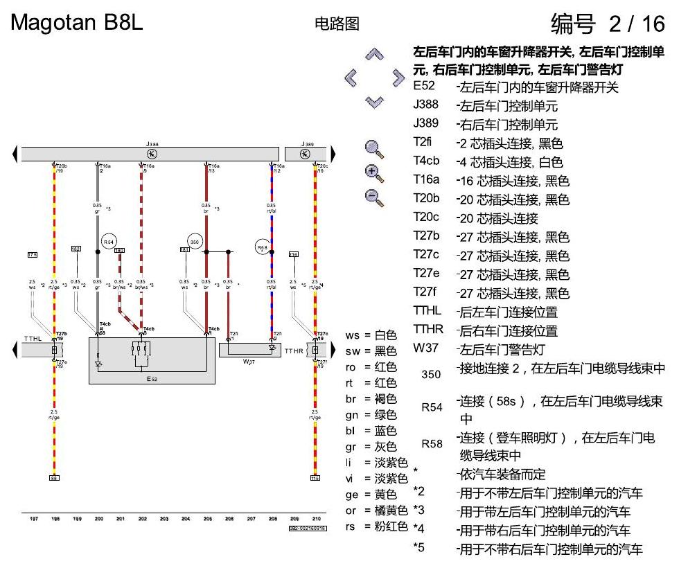 一汽大众3321 迈腾 B8 舒适便捷系统 电路图