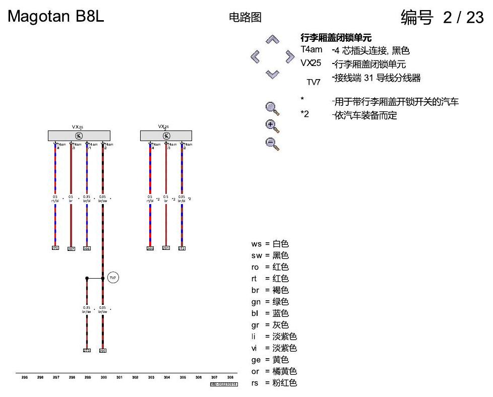 一汽大众3321 迈腾 B8 舒适便捷系统 电路图