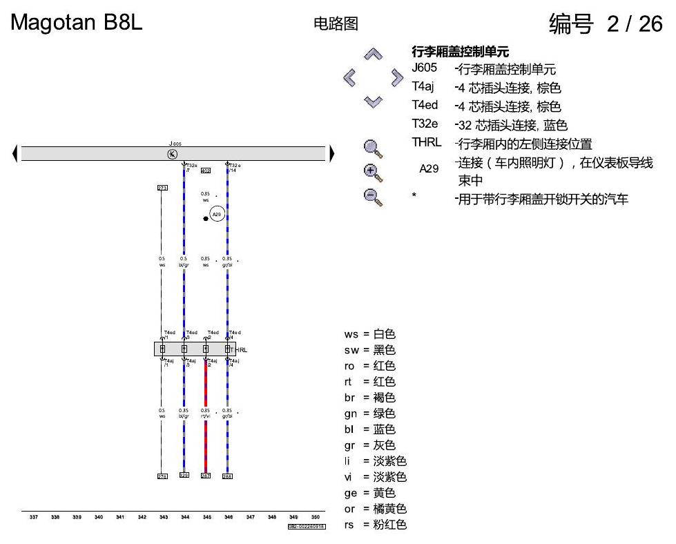 一汽大众3321 迈腾 B8 舒适便捷系统 电路图