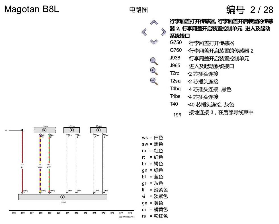 一汽大众3321 迈腾 B8 舒适便捷系统 电路图