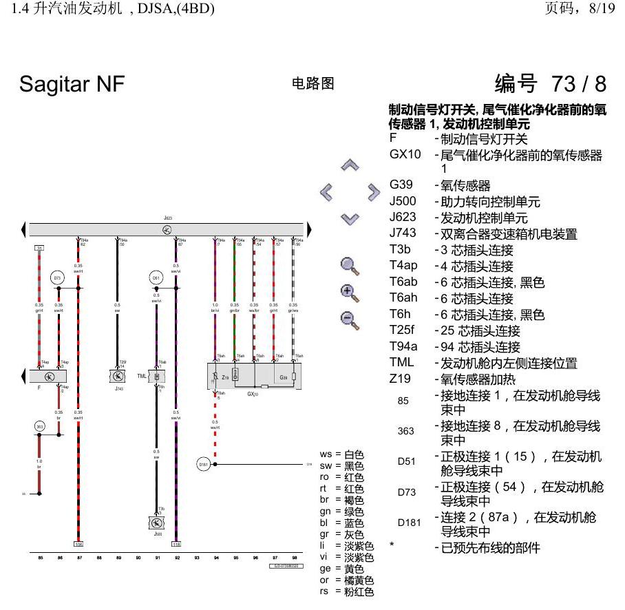 一汽大众3321 速腾 MQB 1.4 升汽油发动机 , DJSA,(4BD) 电路图