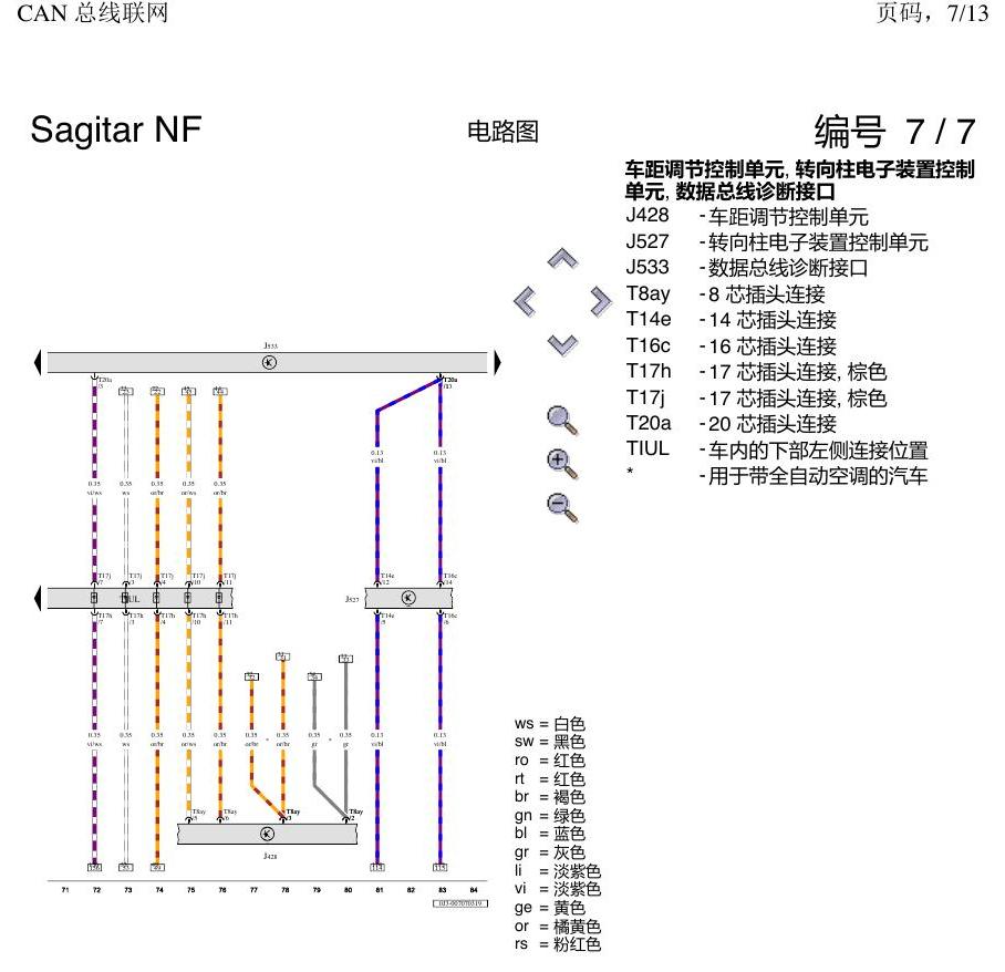 一汽大众3321 速腾 MQB CAN总线 电路图