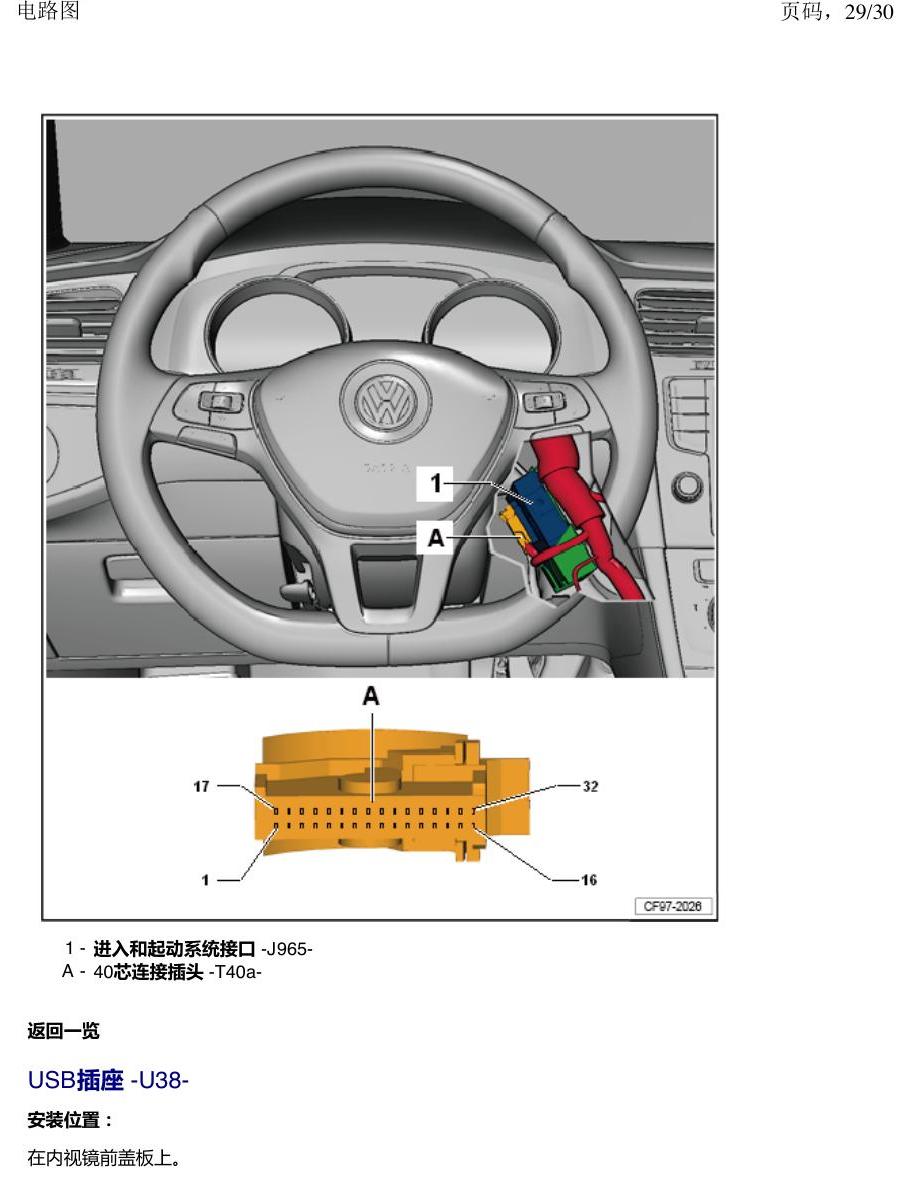 一汽大众3321 速腾 MQB 前部的控制单元 电路图