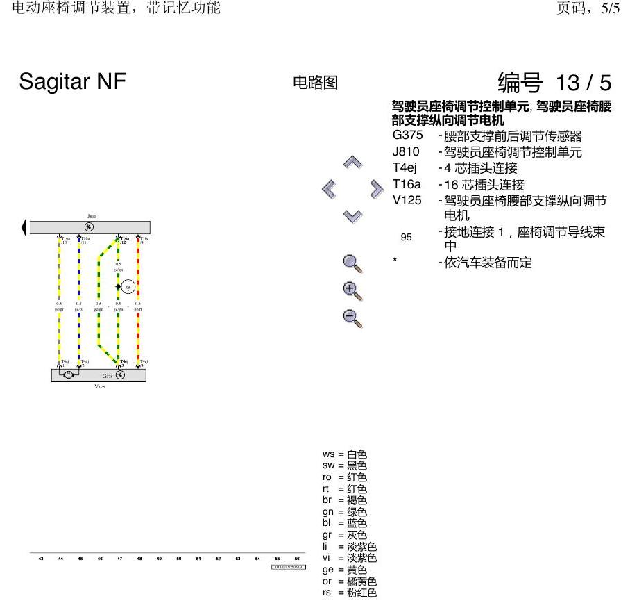 一汽大众3321 速腾 MQB 电动座椅调节 带记忆 电路图