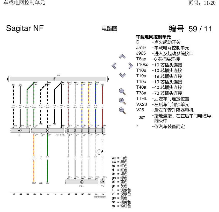 一汽大众3321 速腾 MQB 车载电网控制单元 电路图