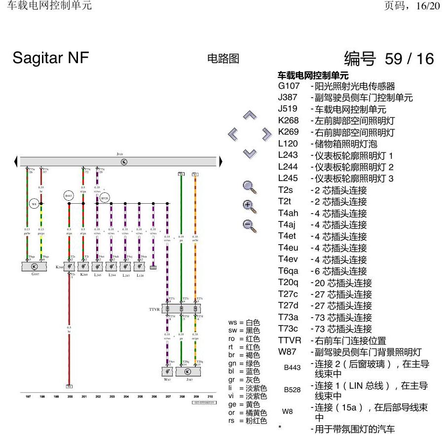一汽大众3321 速腾 MQB 车载电网控制单元 电路图