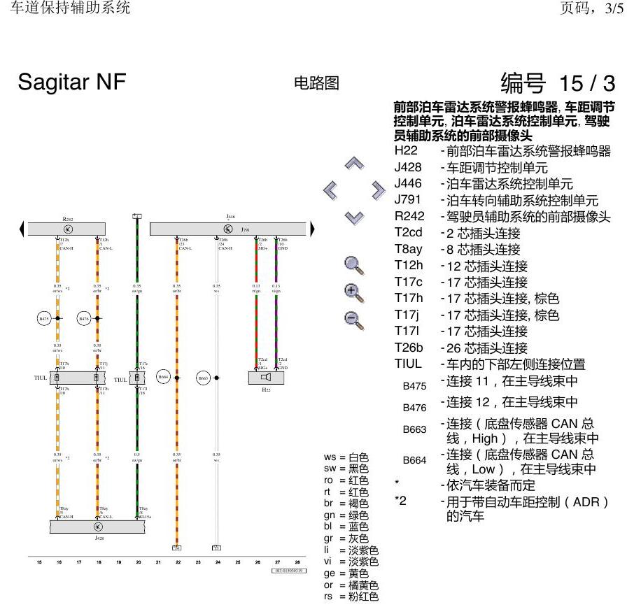 一汽大众3321 速腾 MQB 车道保持 辅助 电路图
